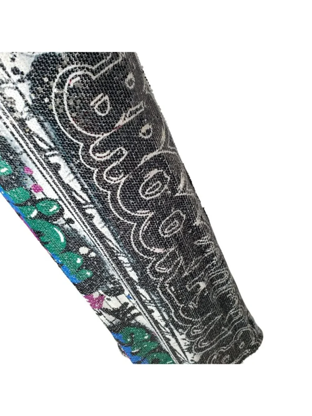 Kimberly Goldson $698 Dress Sequin Black White Brooklyn Graffiti Print Maxi - Picture 11 of 16